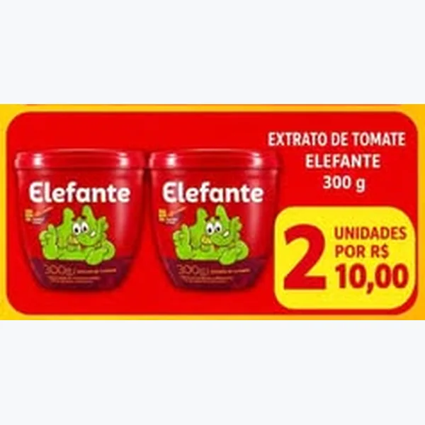 Recorte do encarte de Extrato de Tomate Elefante 300 g