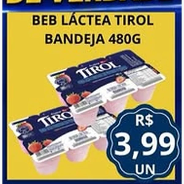 Recorte do encarte de Bebida Láctea Tirol 480 g