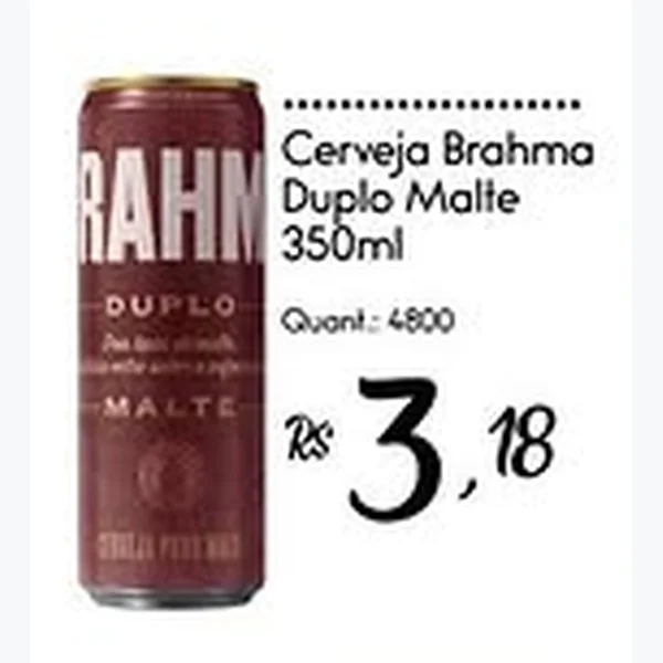 Recorte do encarte de Cerveja Duplo Malte Brahma 350 ml
