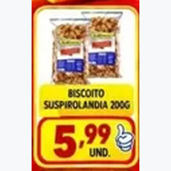 Recorte do encarte de Biscoito Suspirolandia 200 g