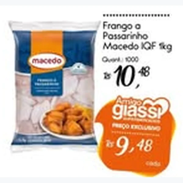 Recorte do encarte de Frango a Passarinho Iqf Macedo 1 kg