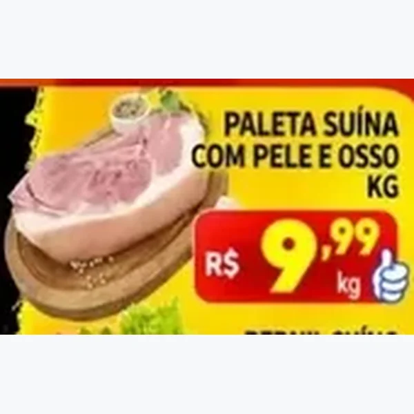 Recorte do encarte de Paleta Suína com Pele e Osso