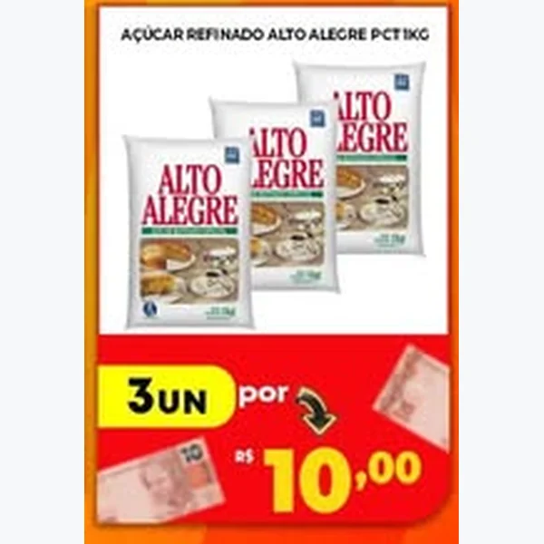 Recorte do encarte de Açúcar Refinado Alto Alegre
