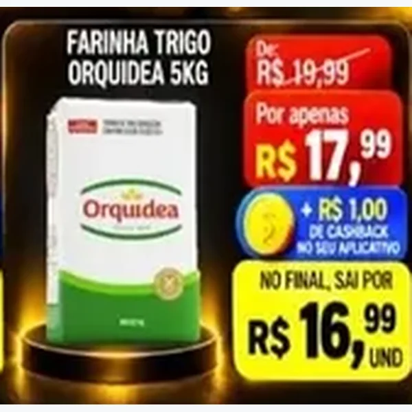 Recorte do encarte de Farinha de Trigo Orquidea 5 kg