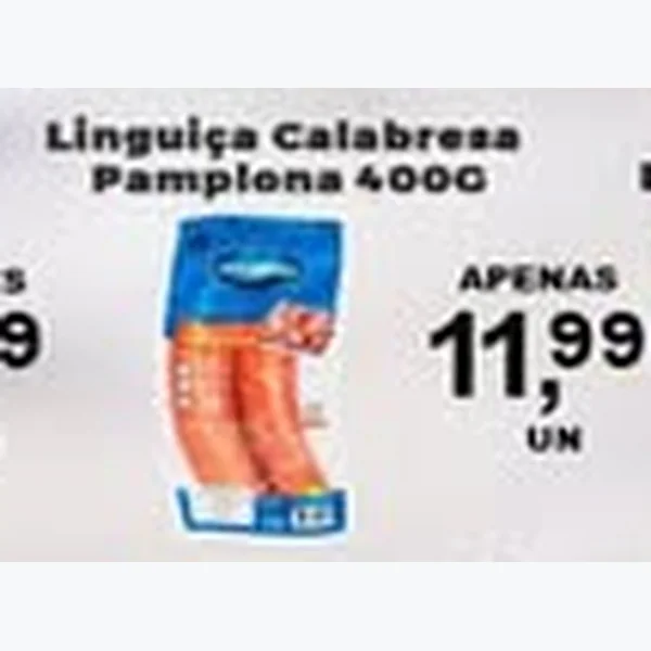 Recorte do encarte de Linguiça Calabresa Pamplona