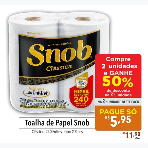 Toalha de Papel Clássica Snob 2 un