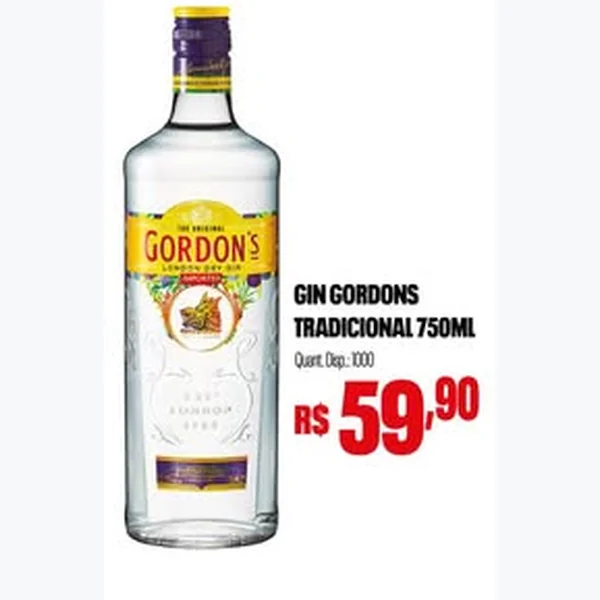 Recorte do encarte de Gin Tradicional Gordon's 750 ml