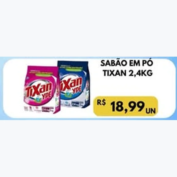 Recorte do encarte de Sabão em Pó Tixan 2,4 kg