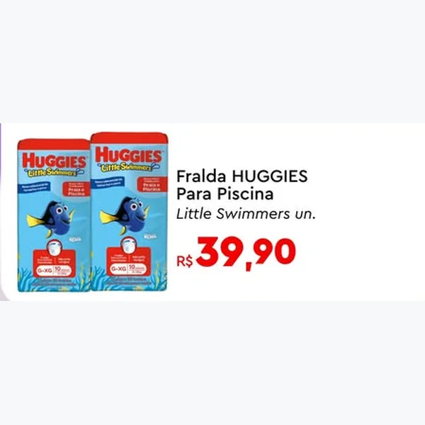 Recorte do encarte de Fralda para Piscina Little Swimmers HUGGIES