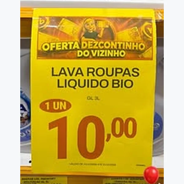 Recorte do encarte de Lava Roupas Líquido Bio 3 L