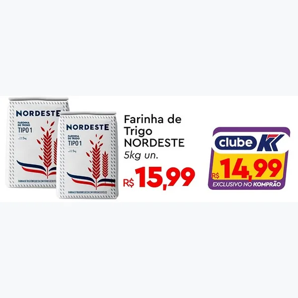 Recorte do encarte de Farinha de Trigo Nordeste 5 kg