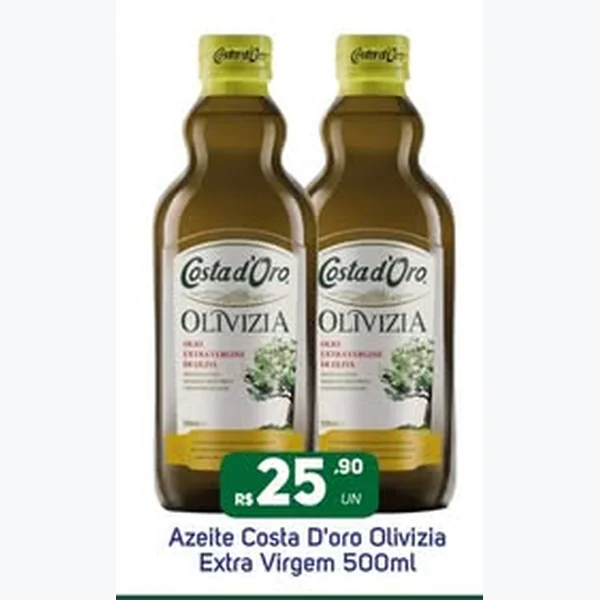 Recorte do encarte de Azeite Extra Virgem Olivizia Costa d'Oro 500 ml