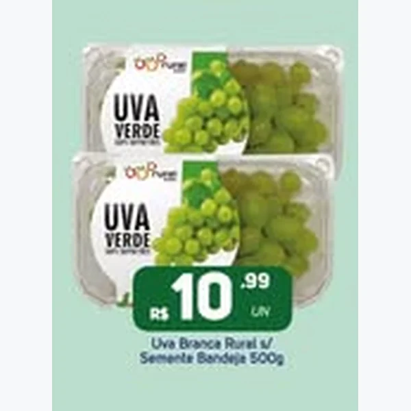 Recorte do encarte de Uva Branca Rural S/ Semente 500 g