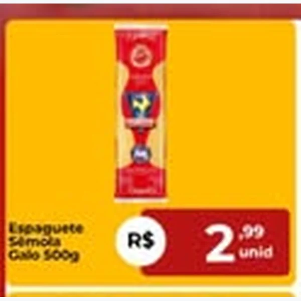 Espaguete Sêmola Galo 500 g