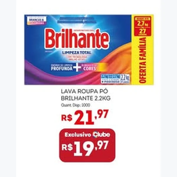 Recorte do encarte de Lava Roupa Pó Brilhante 2,2 kg
