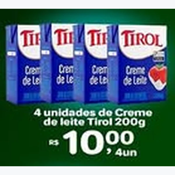Recorte do encarte de Creme de Leite Tirol 200 g