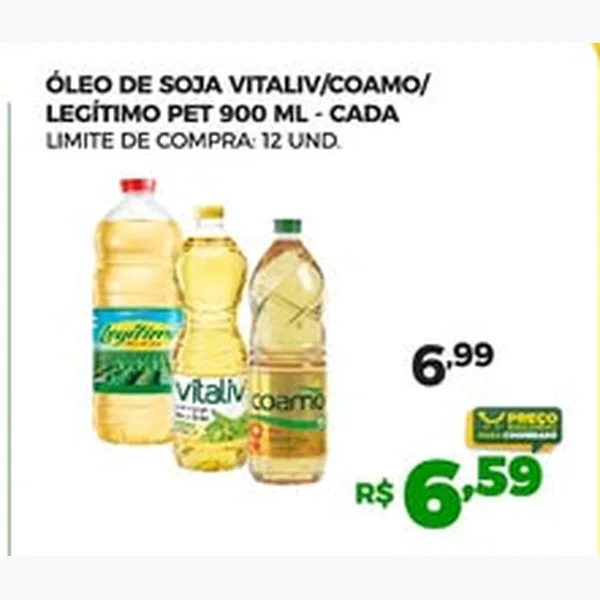 Óleo de Soja Vitaliv 900 ml