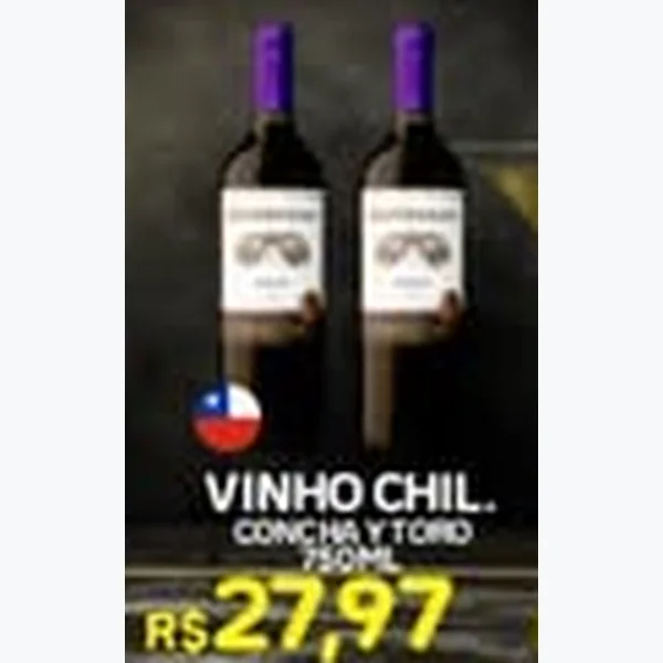 Recorte do encarte de Vinho Chileno Concha y Toro 750 ml