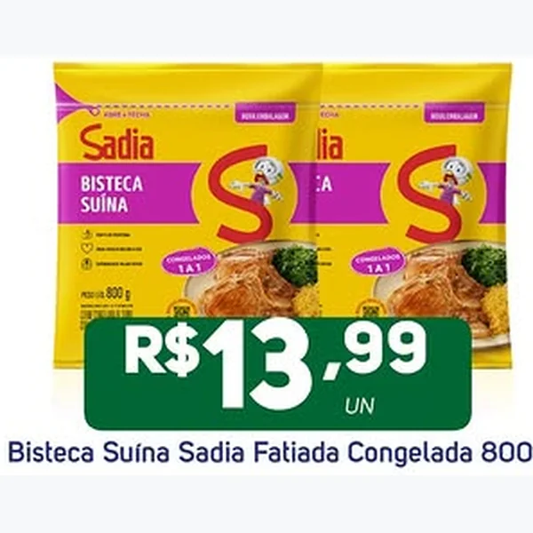 Bisteca Suína Fatiada Congelada Sadia 800 g
