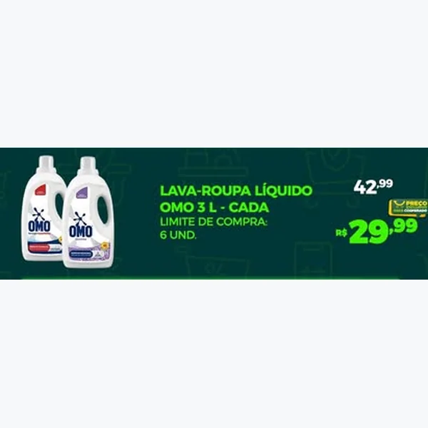 Recorte do encarte de Lava-roupa Líquido Omo 3 L