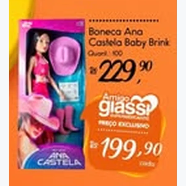 Recorte do encarte de Boneca Ana Castela Baby Brink