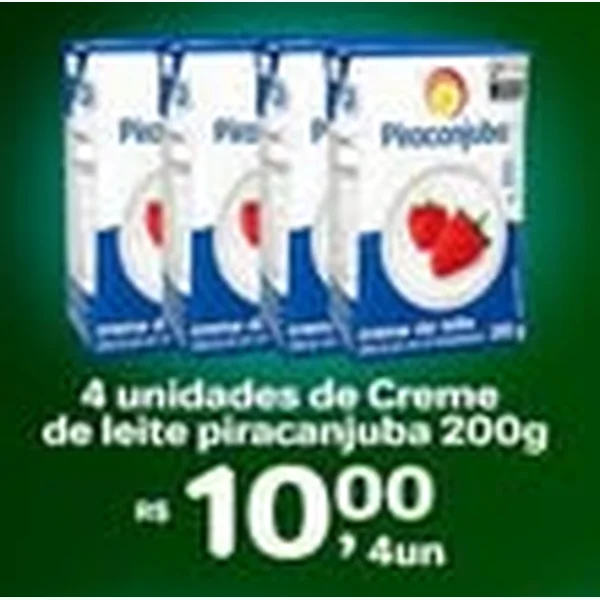 Recorte do encarte de Creme de Leite Piracanjuba 200 g