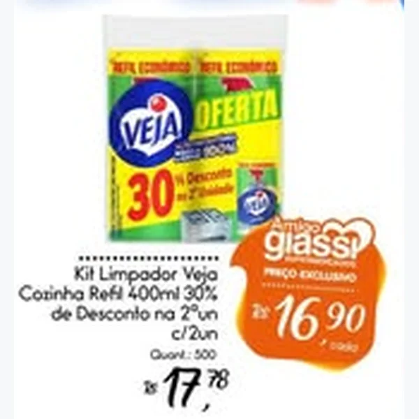 Recorte do encarte de Limpador Cozinha Refil Veja 400 ml