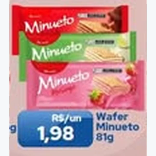 Recorte do encarte de Wafer Minueto 81 g