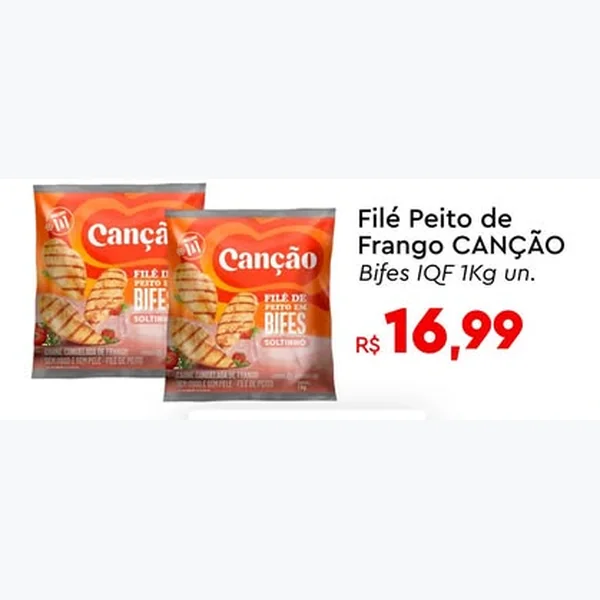 Recorte do encarte de Filé Peito de Frango Bifes Canção