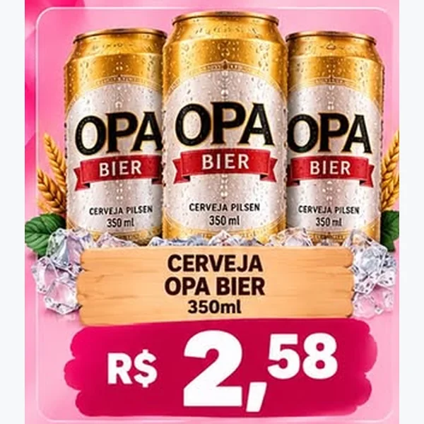 Recorte do encarte de Cerveja Pilsen Opa Bier 350 ml