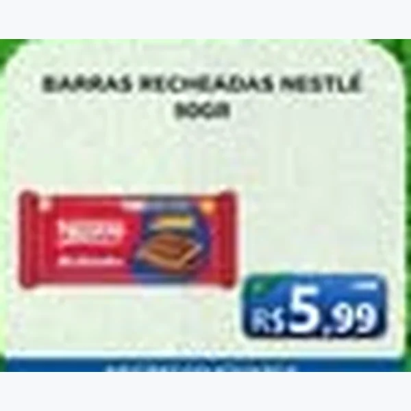 Recorte do encarte de Barras Recheadas Nestlé 80 g