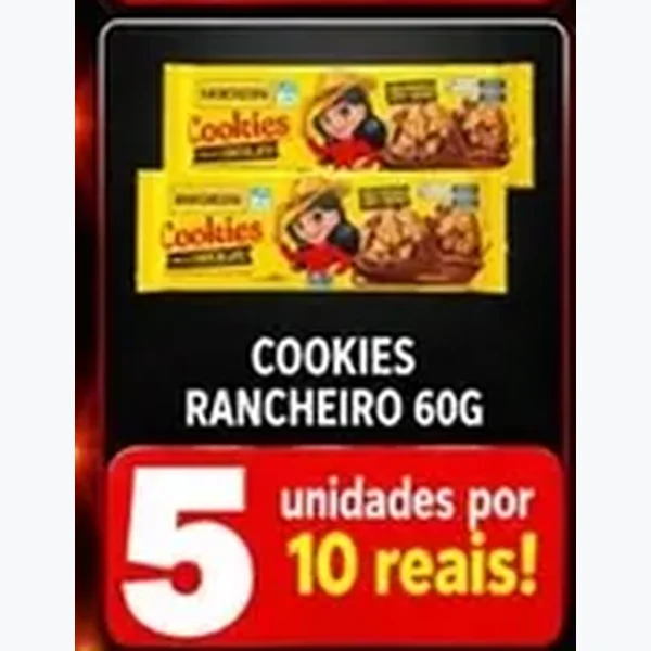 Recorte do encarte de Cookies Rancheiro 60 g