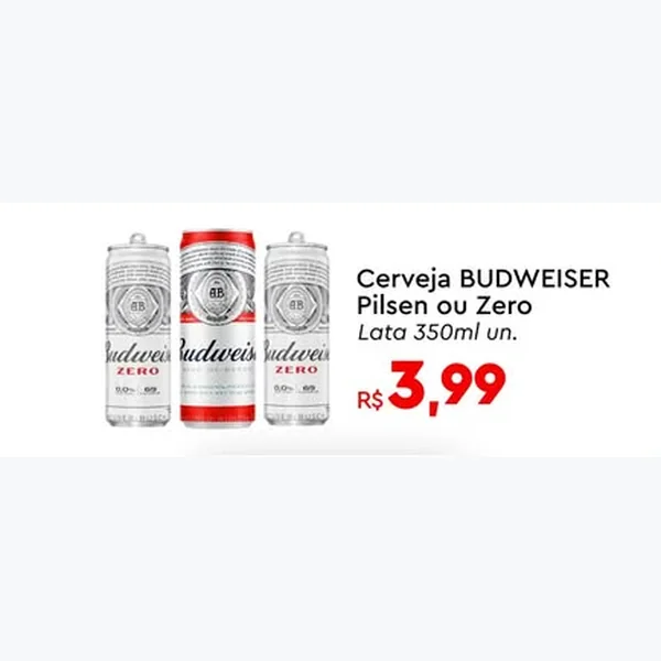 Recorte do encarte de Cerveja Pilsen BUDWEISER 350 ml