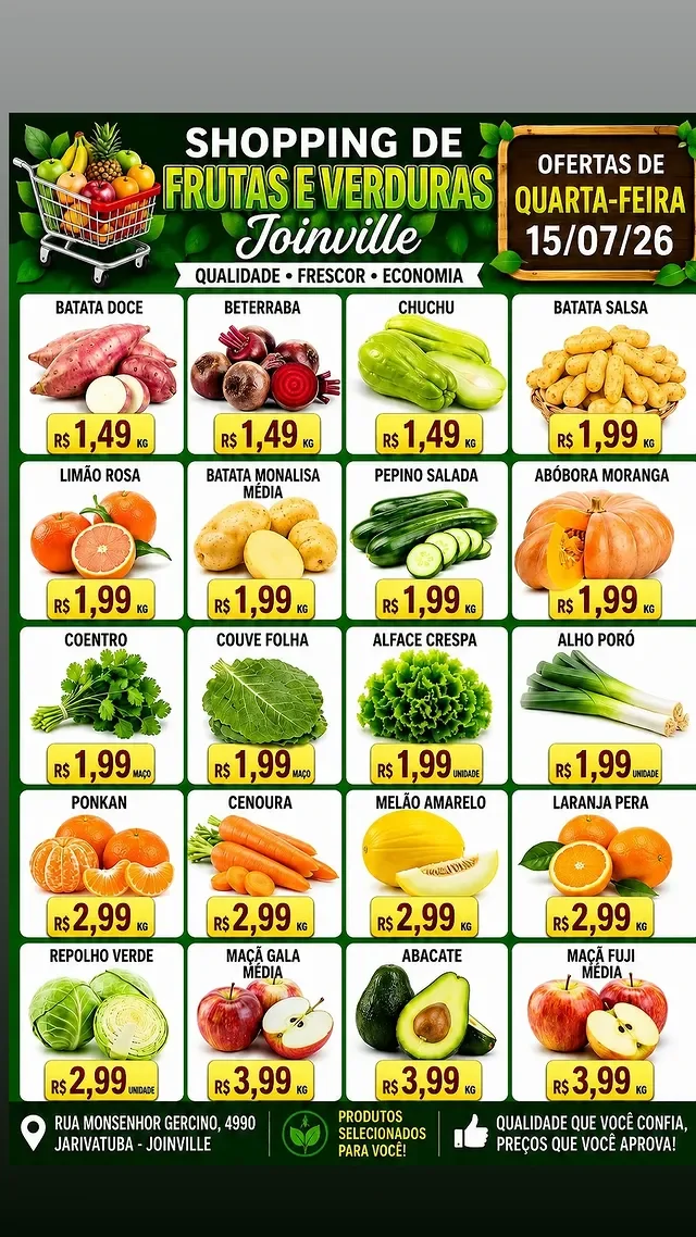 Encarte Shopping de Frutas e Verduras Joinville