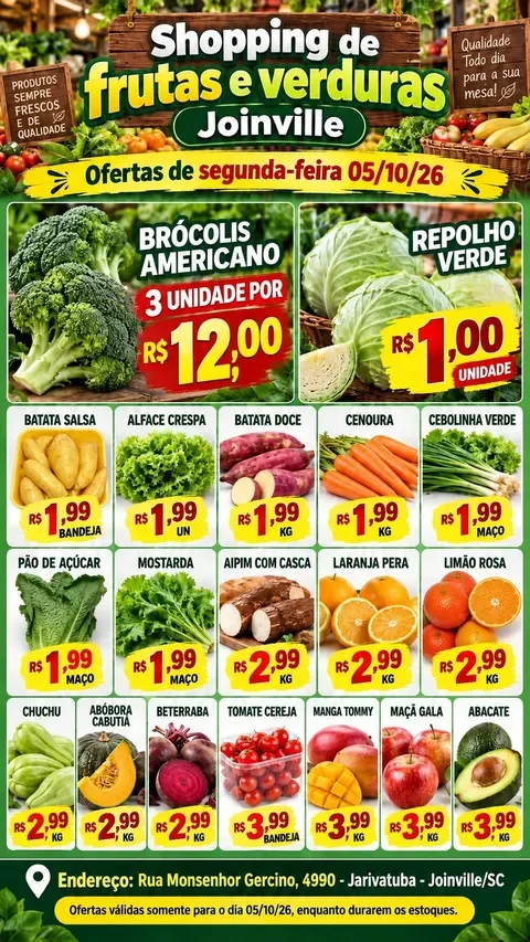 Encarte Shopping de Frutas e Verduras Joinville