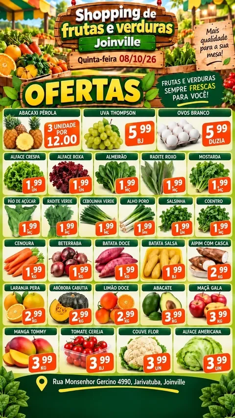 Encarte Shopping de Frutas e Verduras Joinville