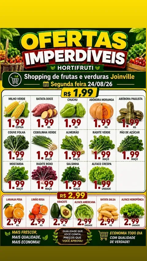 Encarte Shopping de Frutas e Verduras Joinville