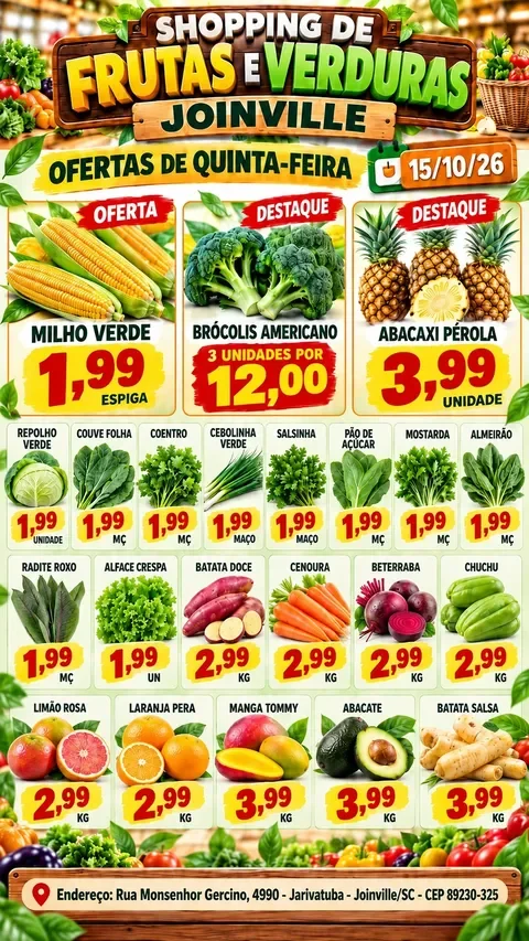 Encarte Shopping de Frutas e Verduras Joinville