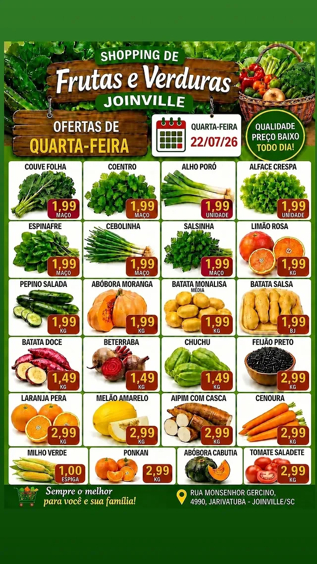 Encarte Shopping de Frutas e Verduras Joinville