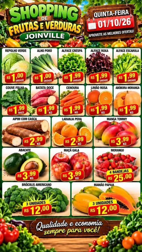 Encarte Shopping de Frutas e Verduras Joinville