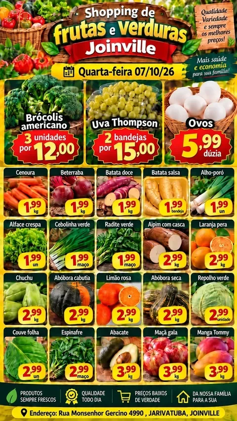 Encarte Shopping de Frutas e Verduras Joinville