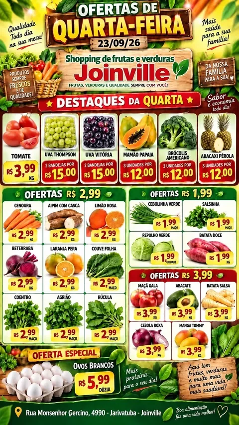 Encarte Shopping de Frutas e Verduras Joinville