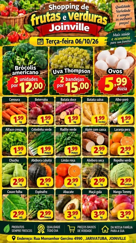 Encarte Shopping de Frutas e Verduras Joinville