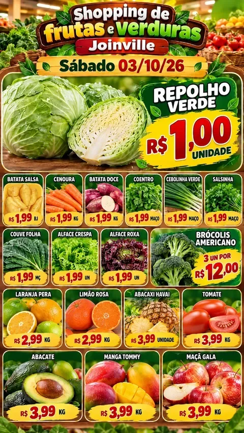 Encarte Shopping de Frutas e Verduras Joinville