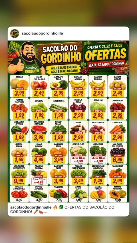 Encarte Sacolão do Gordinho