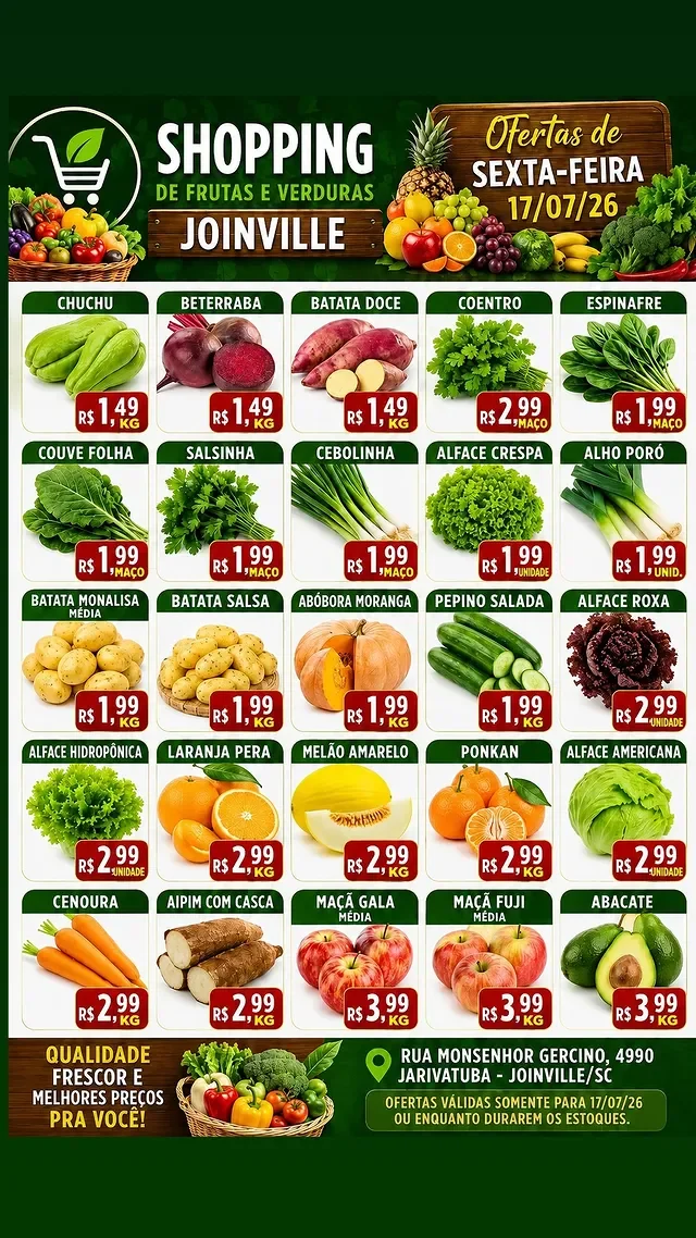 Encarte Shopping de Frutas e Verduras Joinville